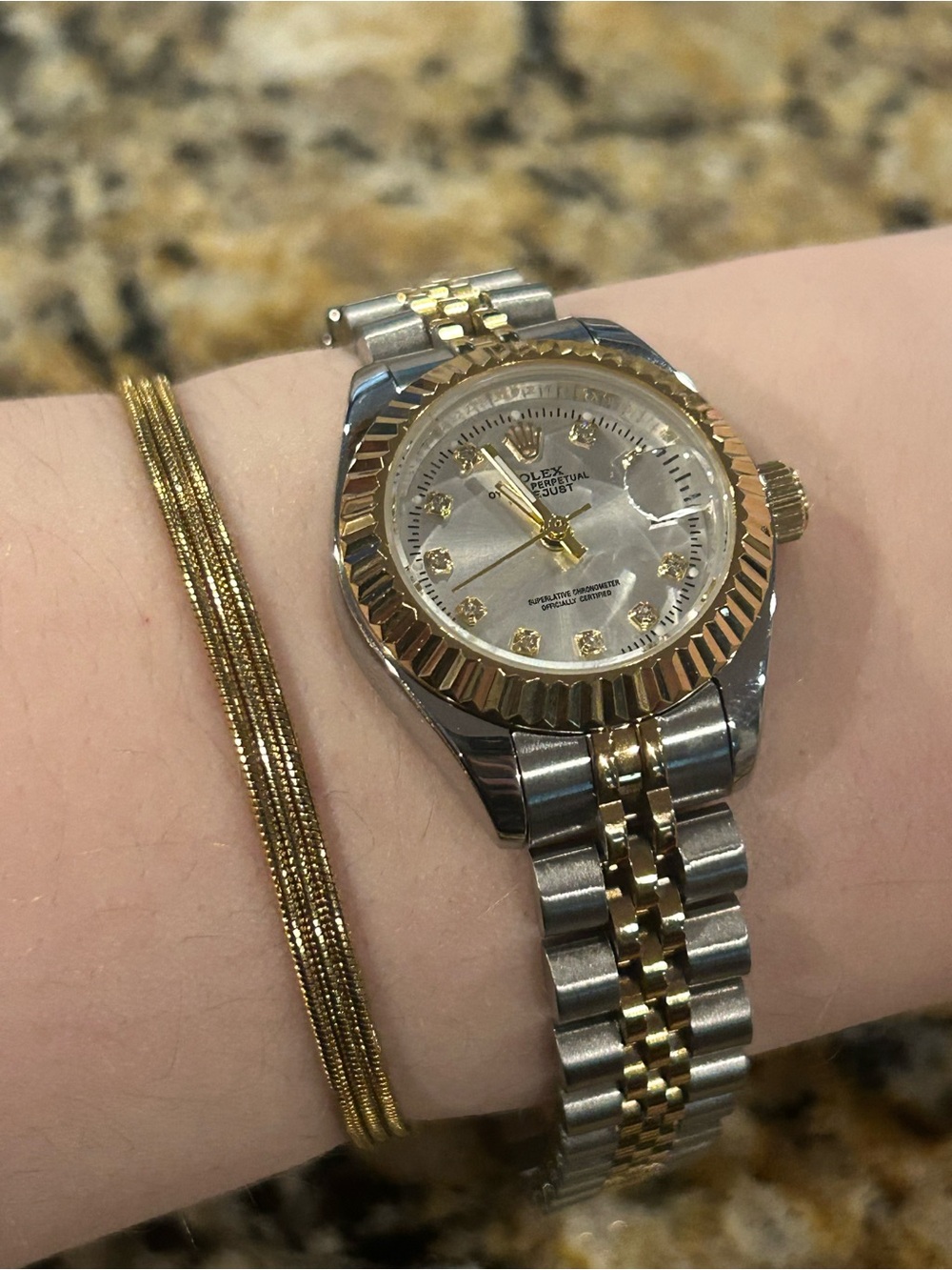 28mm Source Unknown Two-Tone Gold and Silver Ladies Watch